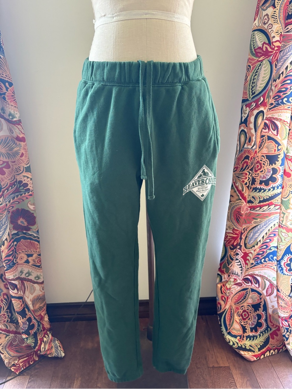 Beaver Canoe Forest Green Sweatpants with Drawstring